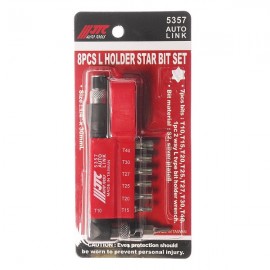 Набор бит 1/4&quot; TORX T10-T40 с Г-образным переходником 8ед