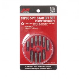 Набор бит 1/4&quot; TORX TS08-TS50 с отверстием 10ед.