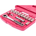 Набор головок со сквозным отверстием (10-19мм) 1/4", 3/8". JTC 3439  