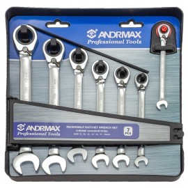 Набор ключей рожково-накидных с трещоткой 7шт