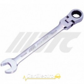 Ключ рожково-накидной шарнирный с трещоткой 17мм